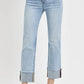 RISEN High Rise Straight Cuffed Relaxed Jeans Jeans