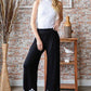 Heimish Full Size Solid Damask Casual Pants Plus Size Pants