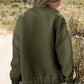 Olive green quilted womens baseball collar floral jacket