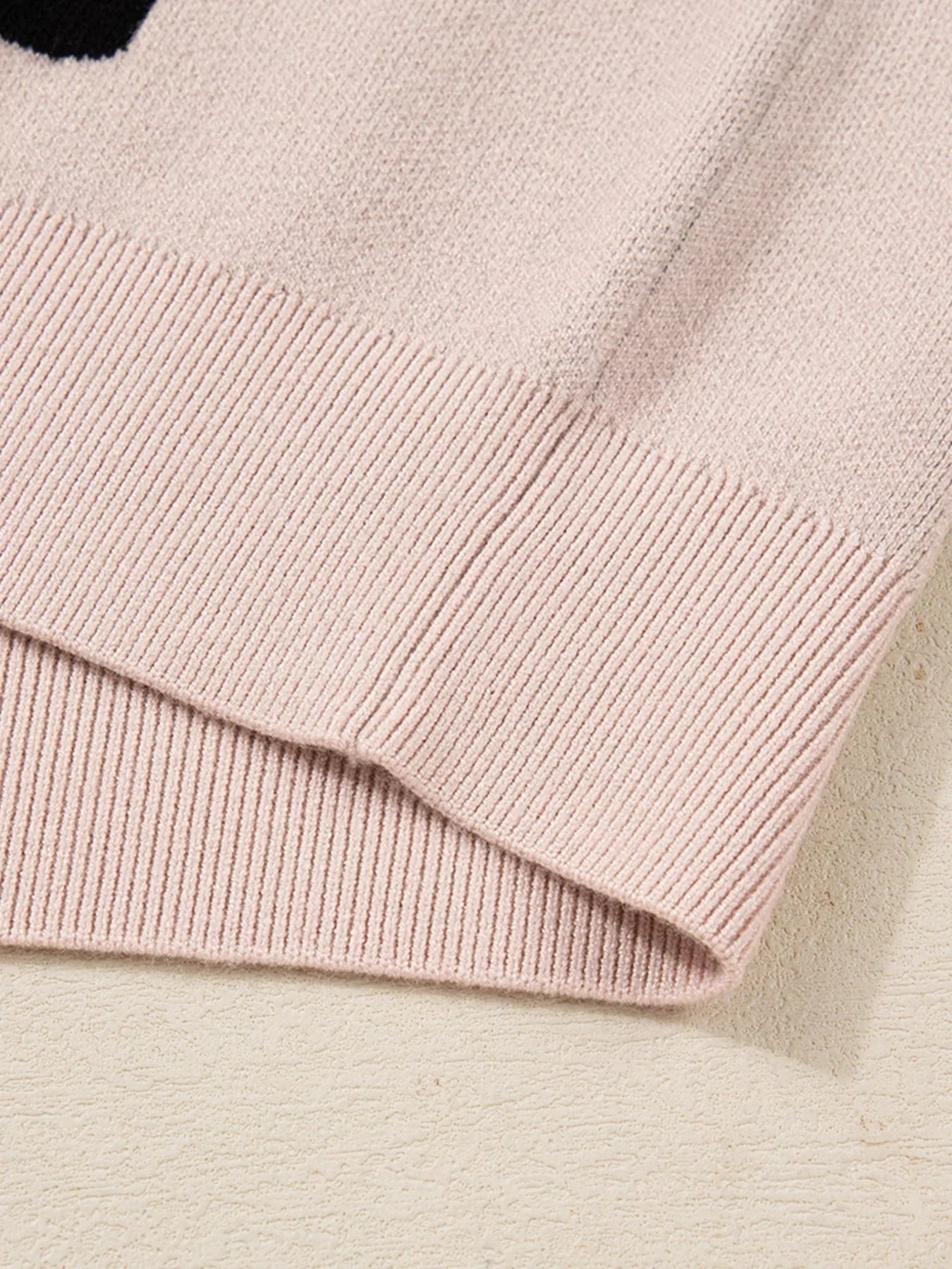 Pearl Embellished Bow Pattern Loose Sweater | Sweaters Daverri Fashions