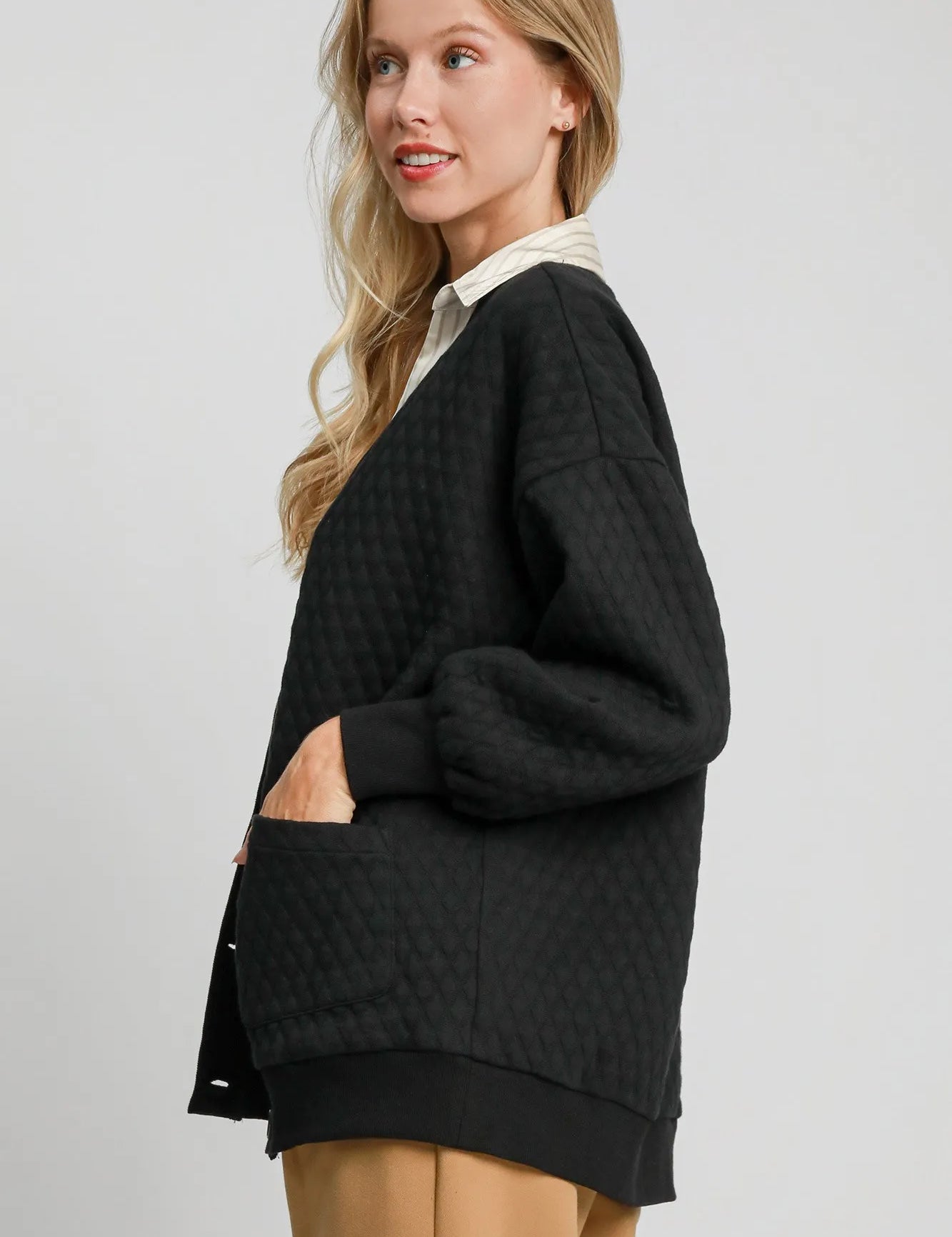 Umgee Button-Up Jacquard Cardigan | Cardigans Daverri Fashions