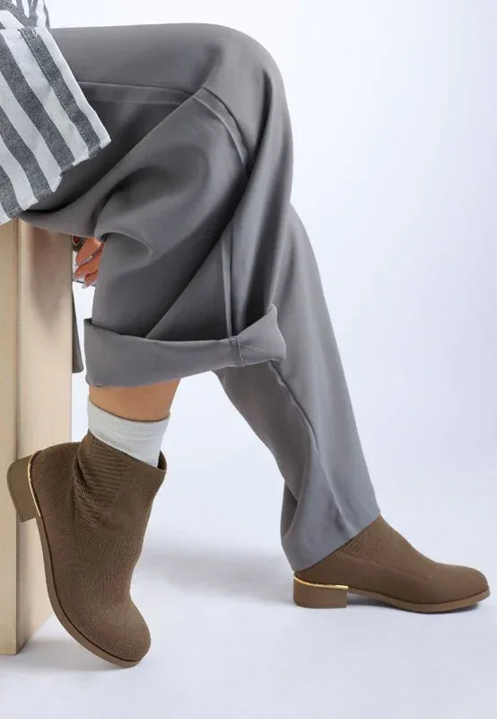 Rosamund Knitted Sock Boots - DAVERRI FASHIONS