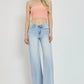 RISEN Full Size Wide Leg V Dipped Front Waist Jeans - DAVERRI FASHIONS