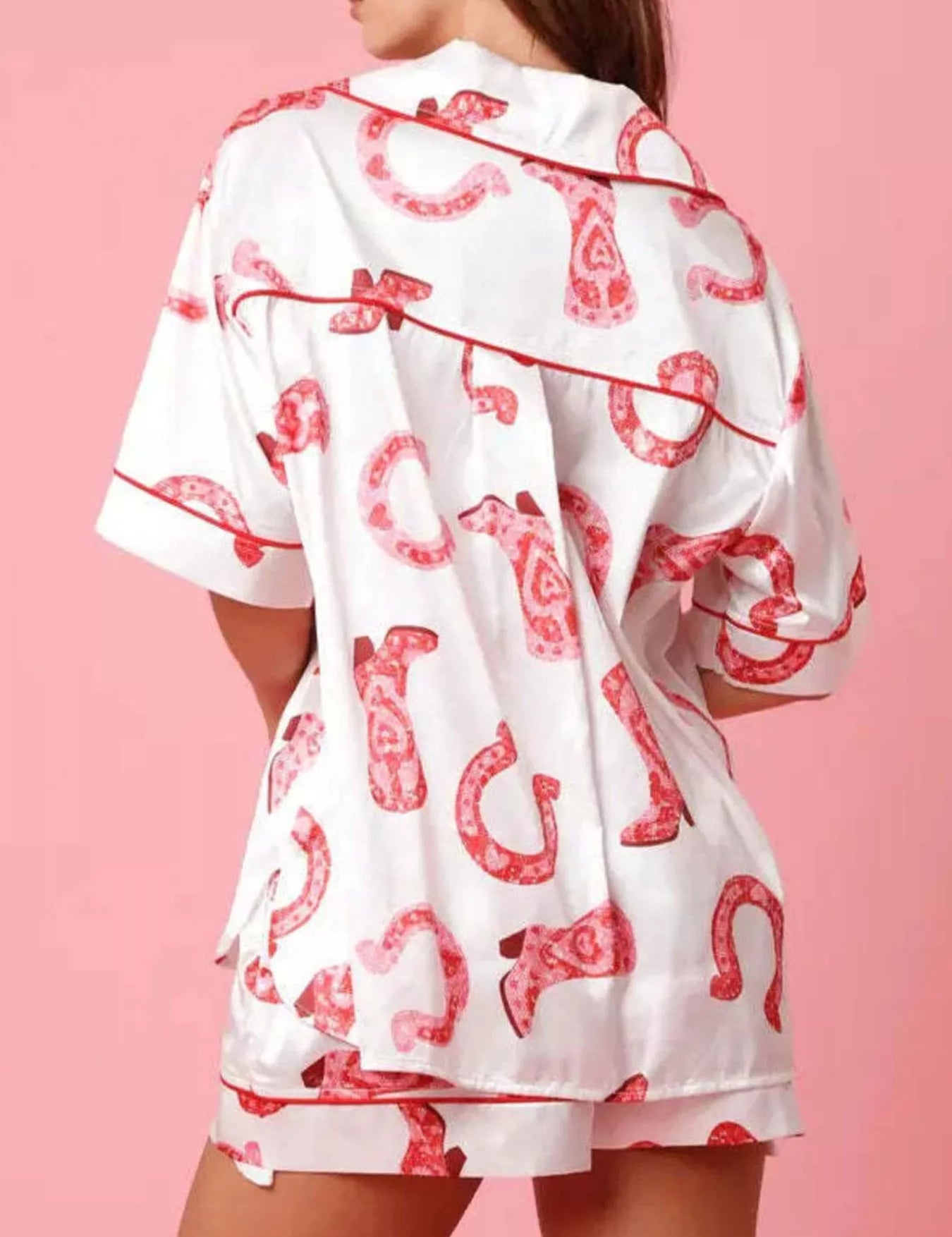 Button Up Half Sleeve Shirt and Shorts Lounge Set | Loungewear Sets Daverri Fashions