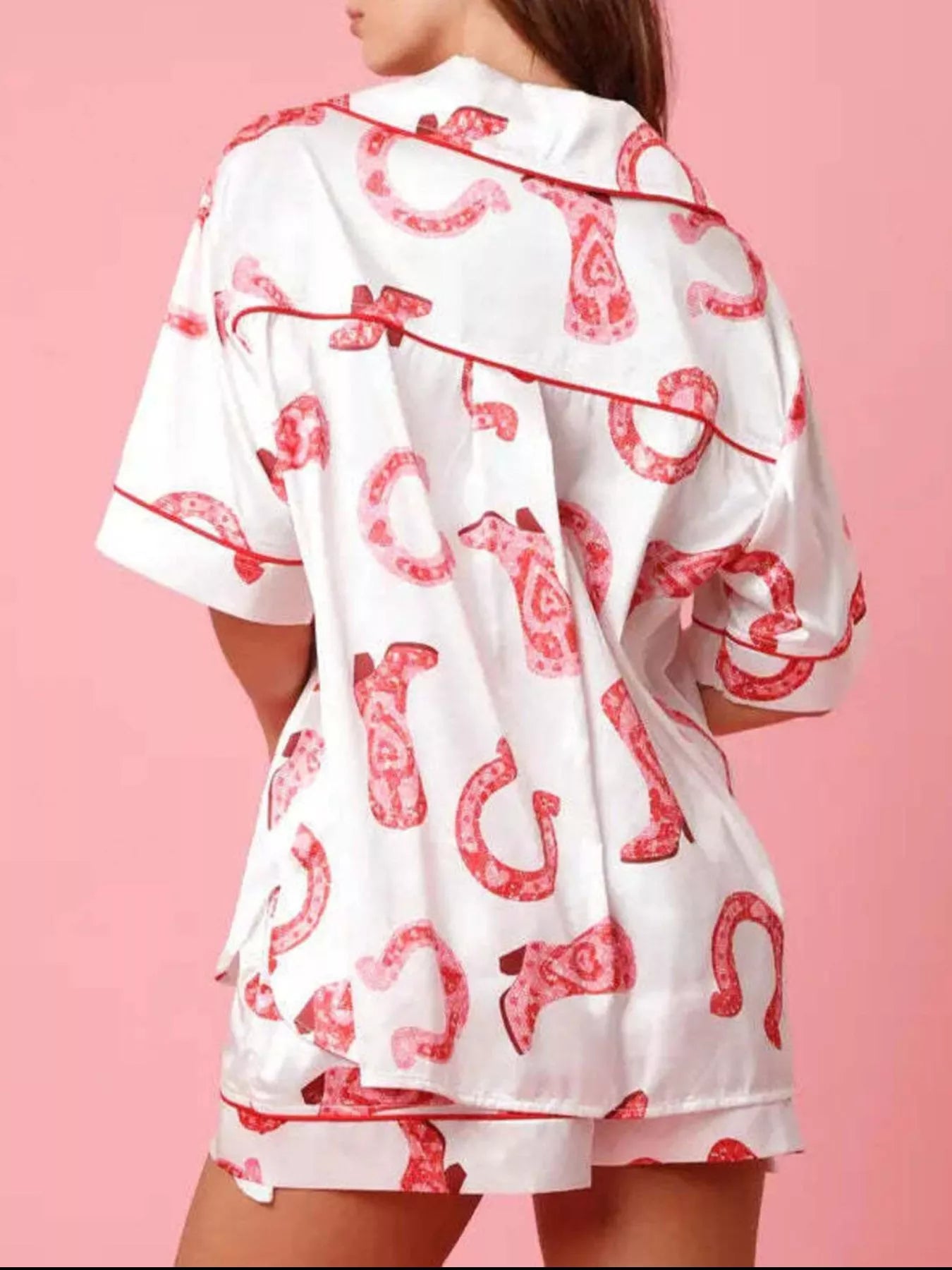 Button Up Half Sleeve Shirt and Shorts Lounge Set | Loungewear Sets Daverri Fashions