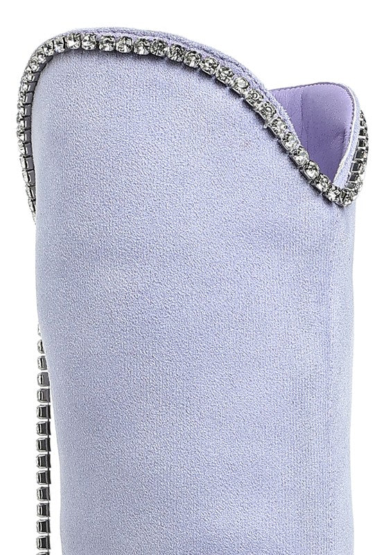 Ashipa Diamante Chain Detail Calf Boots | Boots Daverri Fashions