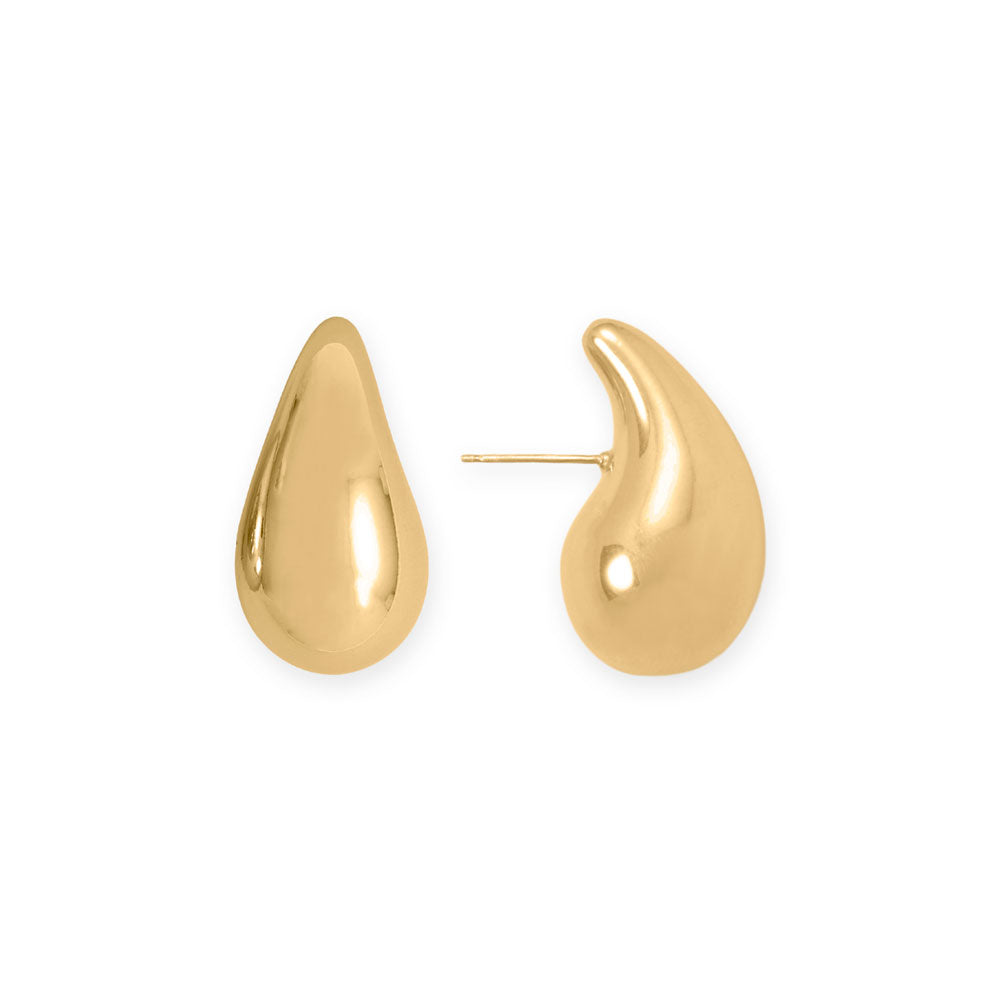 14 Karat Gold Plated Hollow Raindrop Earrings Default Title Earrings