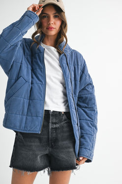 Blue Dixie Jacket quilted puffer jacket