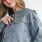 MABLE Scallop Peter Pan Collar Denim Jacket Denim Jackets