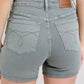 Judy Blue Full Size Hw Garment Dyed & Back Pkt Embroidery Shorts Plus Size