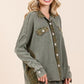 Mittoshop Mineral Washed Plaid Button Down Shacket Tops