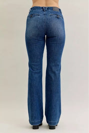 Judy Blue Full Size Mid Rise Bootcut Jeans with Welt Pockets Plus Size | Jeans Daverri Fashions