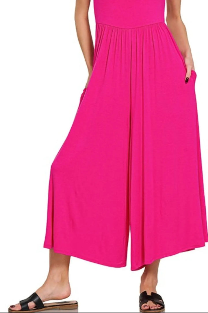 Zenana Double Layered Short Sleeve Jumpsuits Jumpsuits