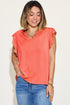 Basic Bae Full Size Bamboo Notched Ruffled Short Sleeve T-Shirt - DAVERRI FASHIONS
