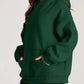 Dark green oversized kangaroo pocket long sleeve hoodie