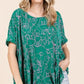 Mittoshop Abstract Print Round Neck Short Sleeve Top Tops