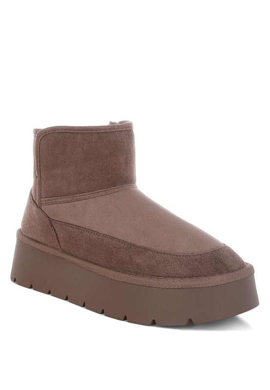 Dark Grey Holias Chunky Heeled Snow Boots | Boots Daverri Fashions