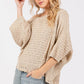 SAGE + FIG Distressed Asymmetrical Open Stitch Sweater - DAVERRI FASHIONS