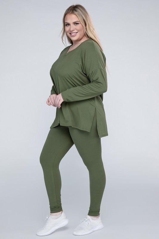 Zenana Plus Size Buttery Soft Loungewear Set Pants Sets