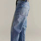Daverri washed relaxed fit barrel jeans in light-wash denim with wide legs
