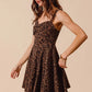 SO ME Mineral Washed Leopard Flare Cami Dress Mini Dresses