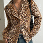 Leopard Button Up Faux Fur Jacket - DAVERRI FASHIONS