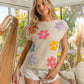 BiBi Multi Jeweled Crochet Flower Patch Sweater Vest Sweaters