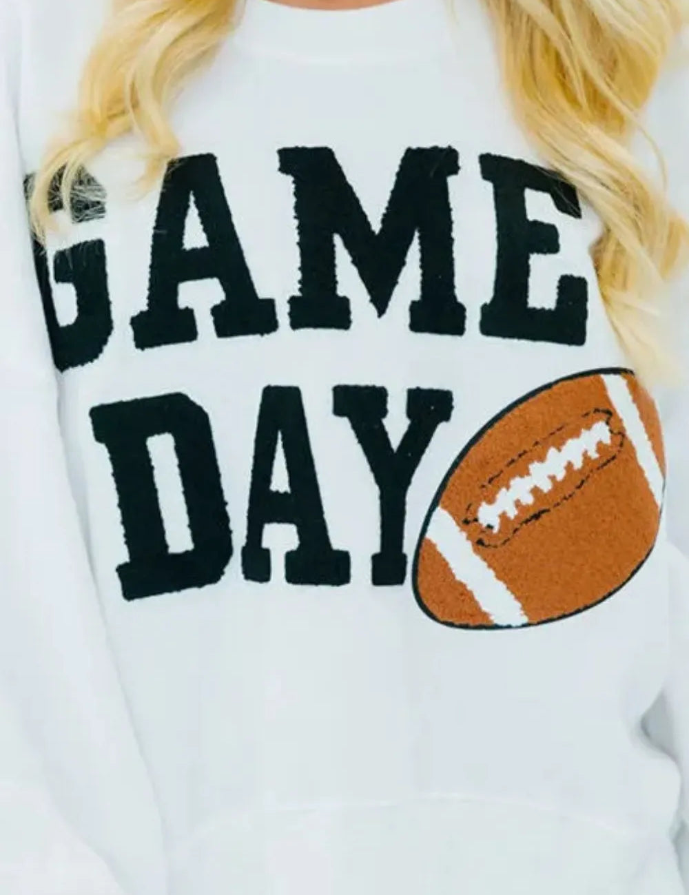 GAME DAY Round Neck Long Sleeve Sweatshirt | Sweatshirts Daverri Fashions