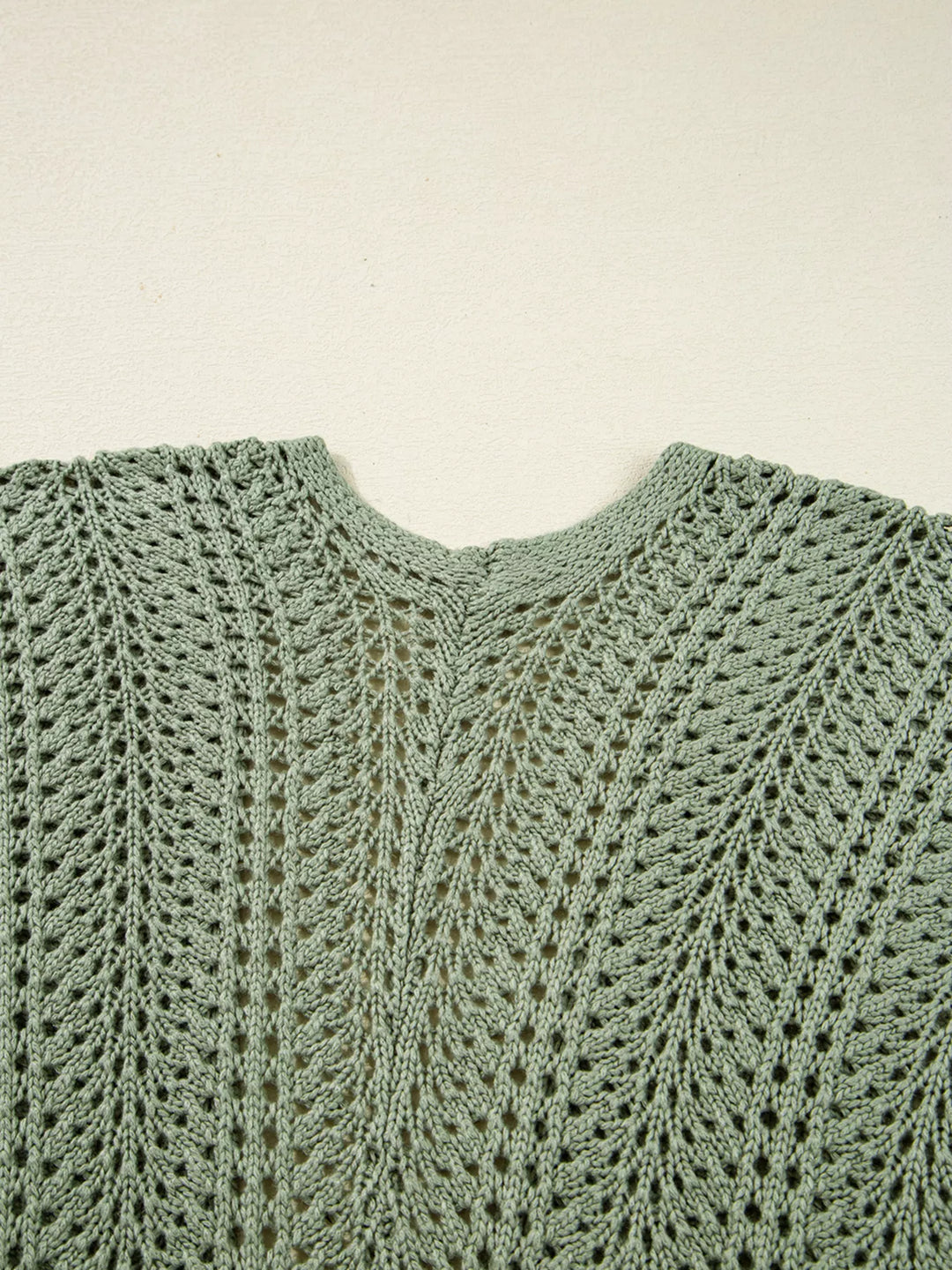 Scalloped Edge Eyelet Knit Batwing Sleeve Cardigan | Cardigans Daverri Fashions