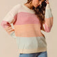 SO ME Multi Color Block Long Sleeve Sweater - DAVERRI FASHIONS