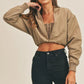 MABLE Long Sleeve Two Way Jacket Mocha