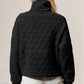 Double Take Half Zip Long Sleeve Quilted Sweatshirt with Pocket - DAVERRI FASHIONS