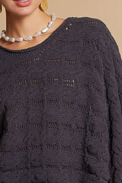 POL Round Neck Cable Knit Cropped Sweater | Sweaters Daverri Fashions