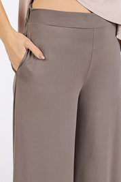 Mittoshop Yoga Air Stretch Elastic Waist Wide Leg Pants