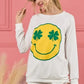 BiBi Smile Face Graphic Round Neck Long Sleeve Top - DAVERRI FASHIONS
