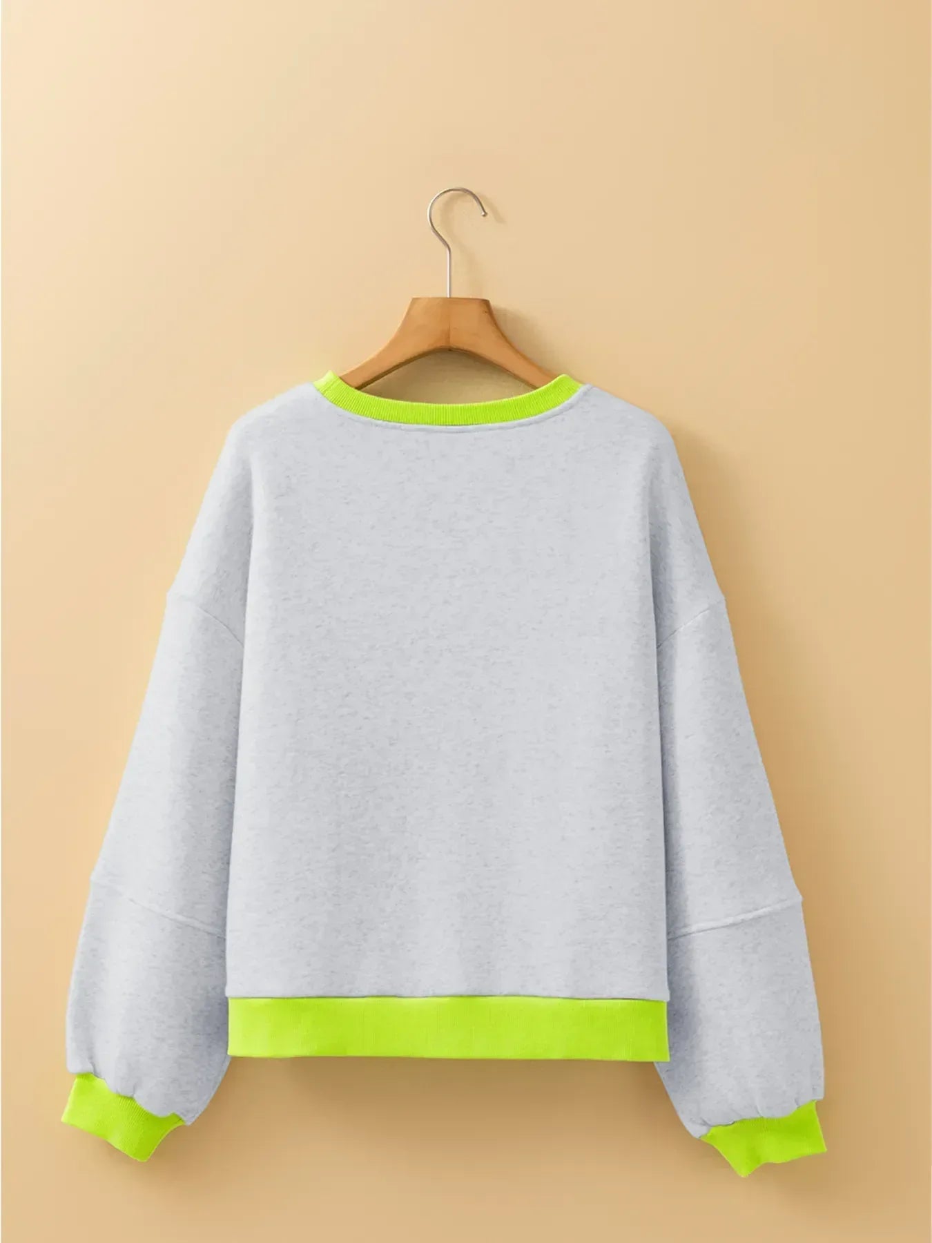 Contrast Trim Oversized Sweatshirt - DAVERRI FASHIONS