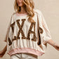 BiBi Leopard Print Texas Patchwork Overlock Stitch Top Tops