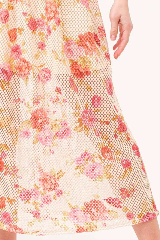 And The Why Fish-Net Floral Printed Midi Dress | Midi Dresses Daverri Fashions