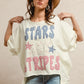 BiBi off-white oversized stars and stripes t-shirt with checkered letters