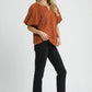 Umgee Textured Flutter Sleeve Notch Neck Top