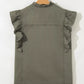 Ruffled Patchwork Denim Jacket Vest - DAVERRI FASHIONS