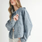 MABLE Scallop Peter Pan Collar Denim Jacket Denim Jackets