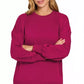 Zenana Fleece Hi-low Boyfriend Sweatshirts with Pockets - DAVERRI FASHIONS