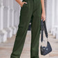 Daverri high-waisted olive green cargo jeans with pockets and straight-leg cut