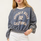 And The Why BEVERLY HILLS 92 CALIFORNIA Contrast Crop Sweatshirt - DAVERRI FASHIONS