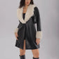 Fuzzy Long Sleeve Longline Coat - DAVERRI FASHIONS