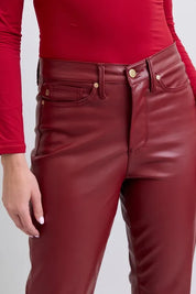 Judy Blue High Waist Tummy Control Faux Leather Straight Pants Plus Size | Pants Daverri Fashions
