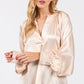SAGE + FIG Notched Long Sleeve Blouse Blouses
