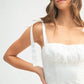 MABLE Shoulder Tie Corset Panel Mini Dress