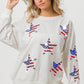 BiBi American Flag Sequin Star Sweatshirt Sweatshirts